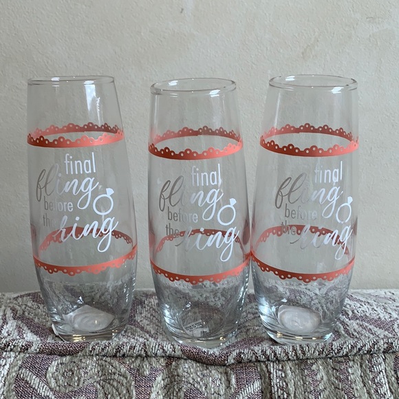 Bachelorette Party Glasses- Favors- Glass- Final Fling Before the Ring - Picture 1 of 4